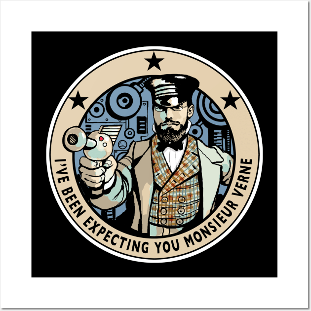 Jules Verne Steampunk Wall Art by Cohort shirts